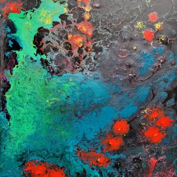 Hot lava meets cold sea canvas